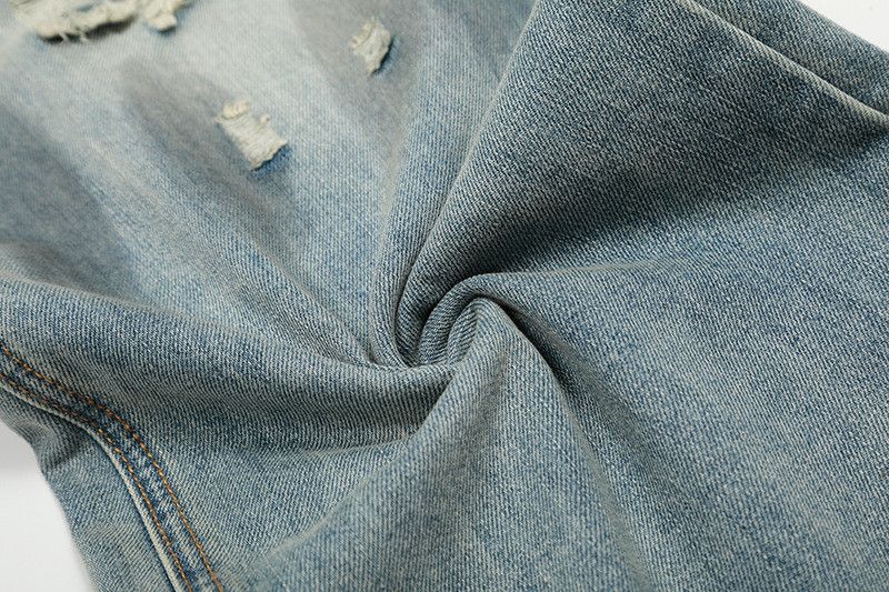 Vintage Retro ripped knee straight leg jeans for men Size US 34 / EU 50 - 6 Thumbnail