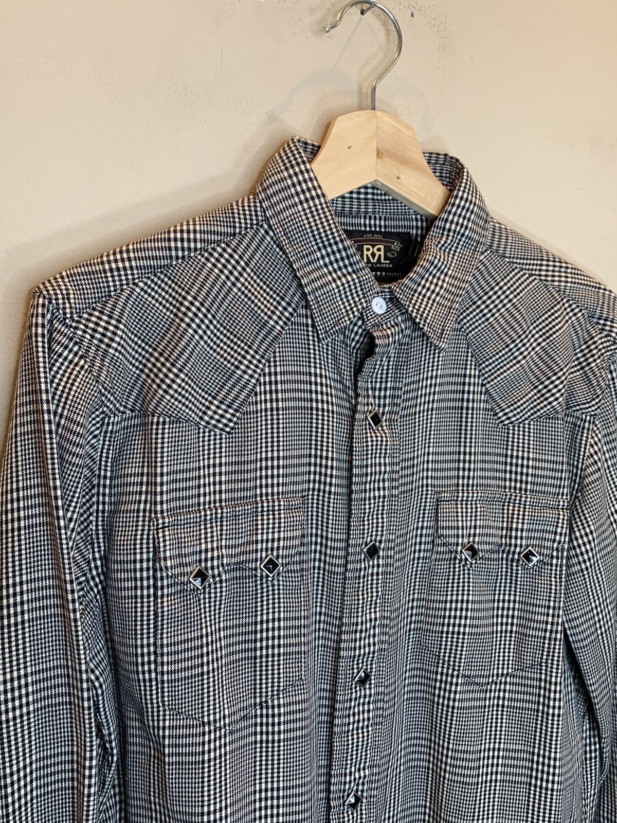 RRL Ralph Lauren RARE* RRL Ralph Lauren Houndstooth Western Snap Button Shirt Size US S / EU 44-46 / 1 - 4 Thumbnail
