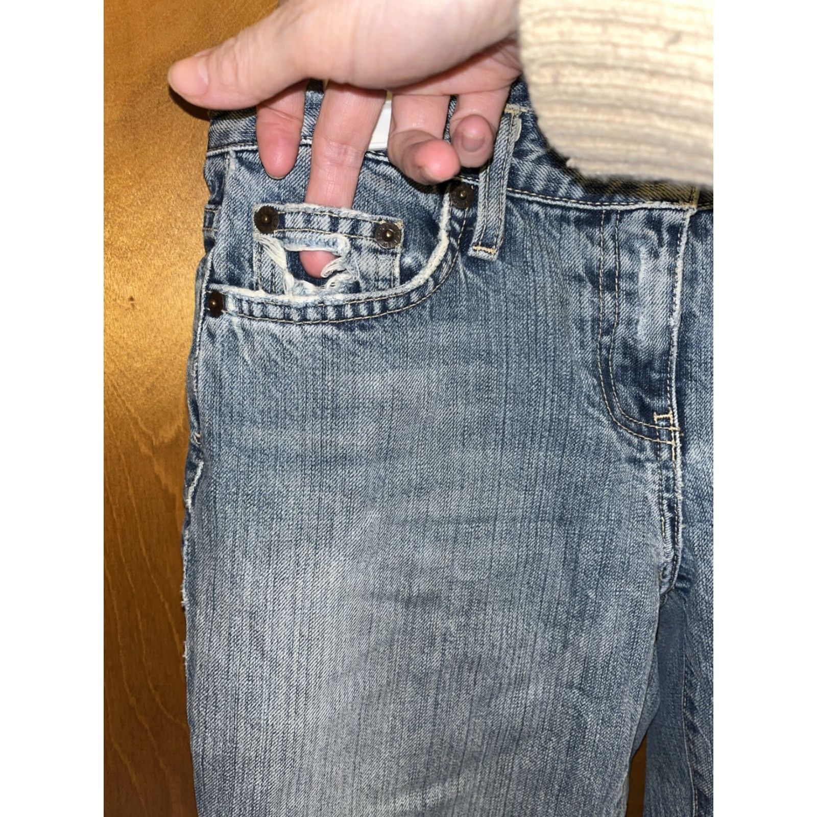 J.Crew VINTAGE J.CREW Cropped Jeans Women Size 4P Petite Blue 90s Boho Festival Retro Size 27" / US 4 / IT 40 - 3 Thumbnail