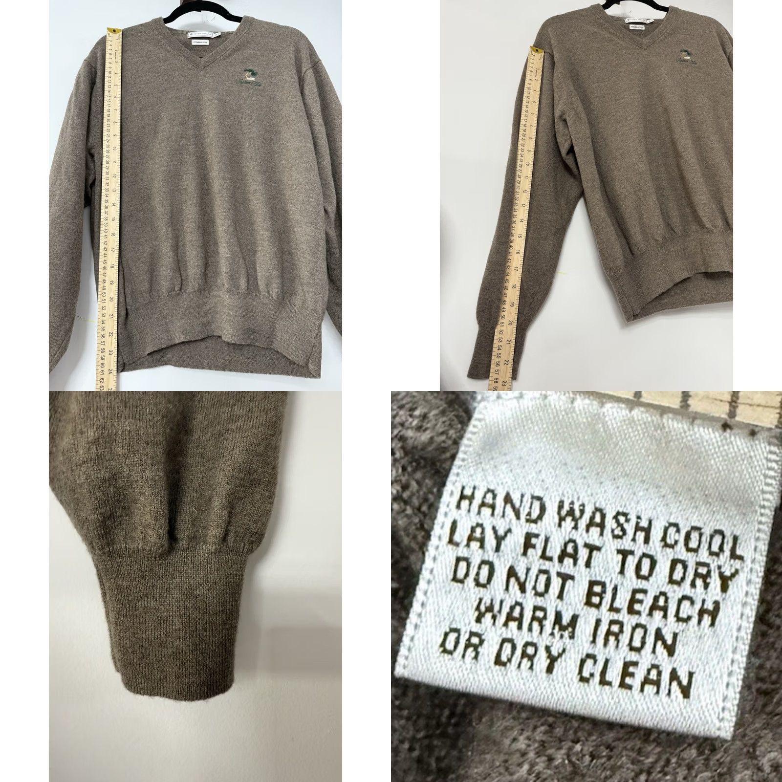 Peter Millar Peter Millar Merino Wool Blend Sweater Brown Solid Knit Men XL V-Neck Pullover Long Sleeve Size US XL / EU 56 / 4 - 8 Thumbnail