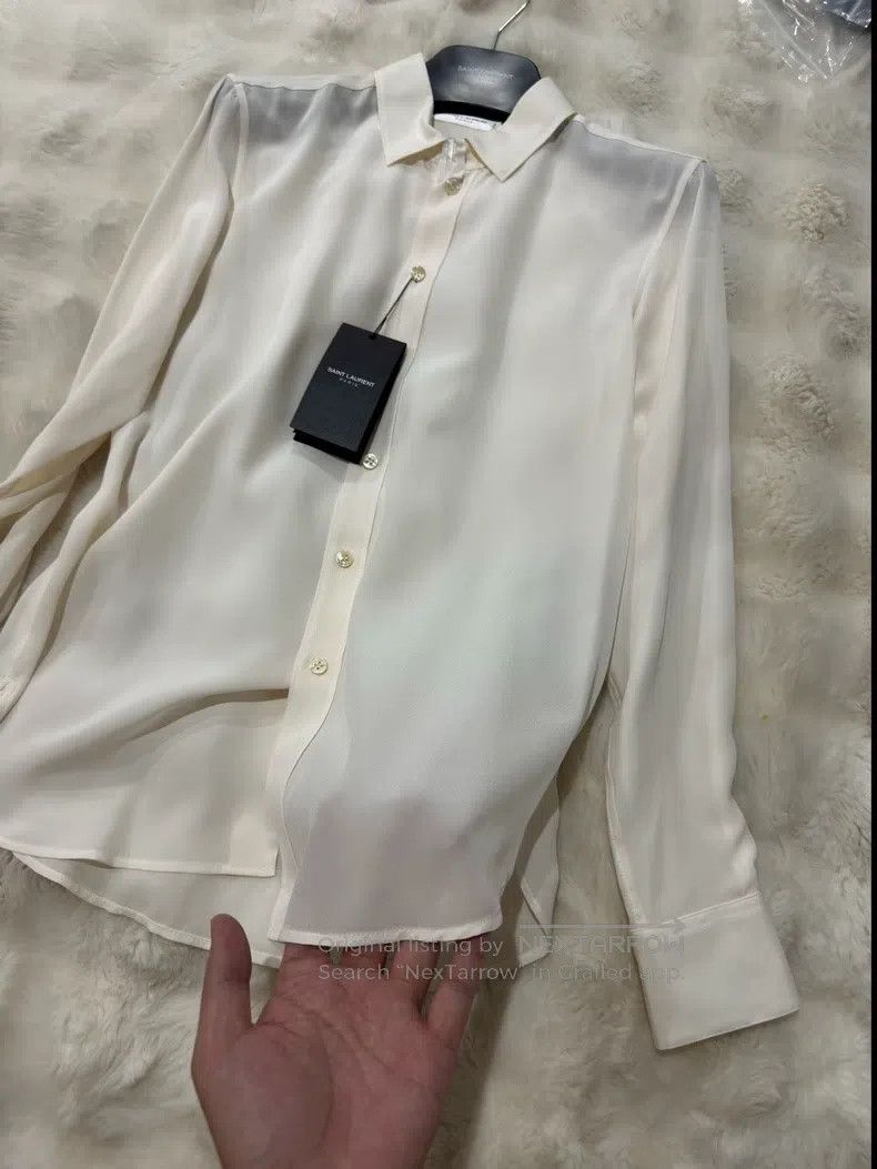 Saint Laurent Paris Saint Laurent Paris Silk Shirt Size XS / US 0-2 / IT 36-38 - 6 Thumbnail