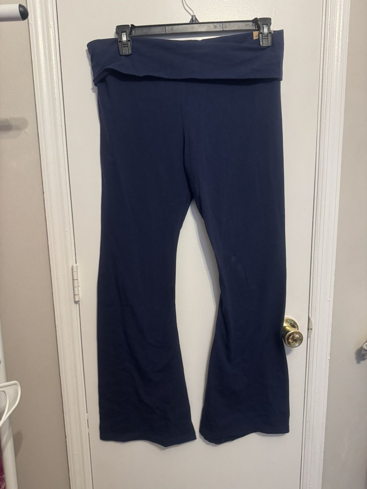 Pink Pink ALL-DAY COTTON™ FOLDOVER FLARE LEGGINGS Size XL Size 34" / US 12 / IT 48 - 2 Thumbnail