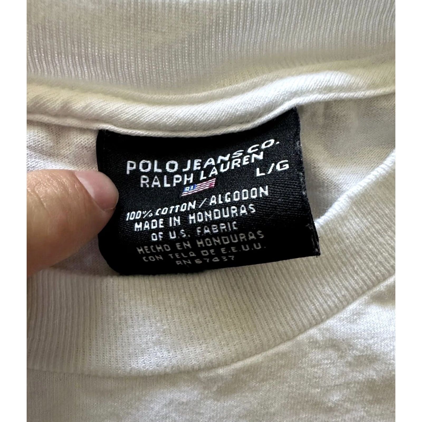 Polo Ralph Lauren VINTAGE 90s Polo Ralph Lauren T Shirt Logo Spellout White Mens L Sportswear Graphic Tee Size US L / EU 52-54 / 3 - 3 Thumbnail