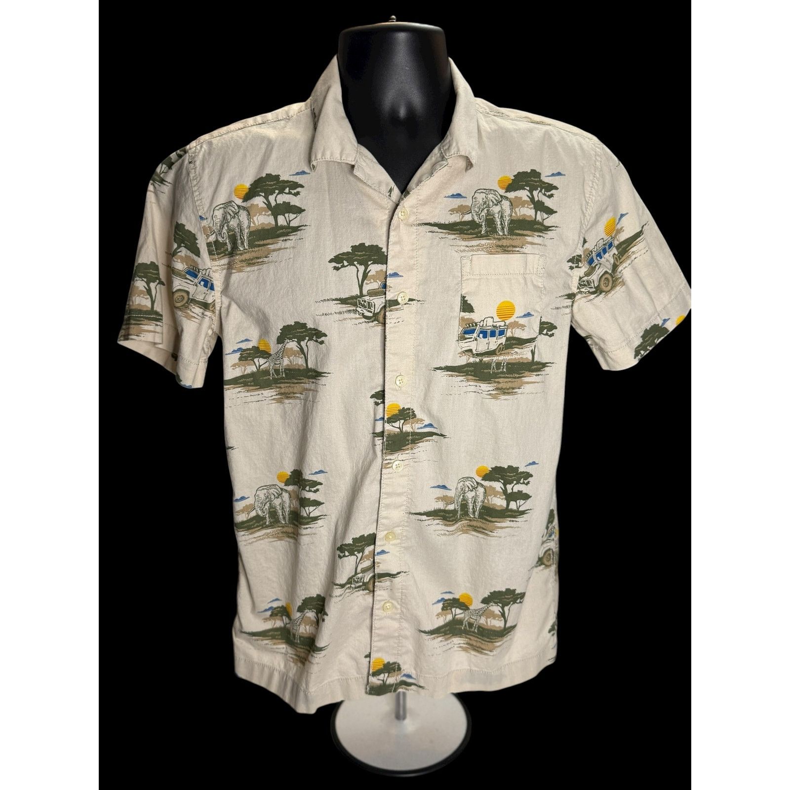 Arizona Jean Co. Safari Button Up Shirt XL Men’s Elephant Giraffe Arizona Size US XL / EU 56 / 4 - 1 Thumbnail
