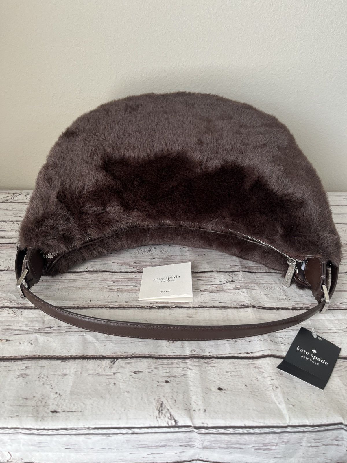 Kate Spade Kate Spade Nova Faux Fur Large Crescent Shoulder Bag Size ONE SIZE - 5 Thumbnail