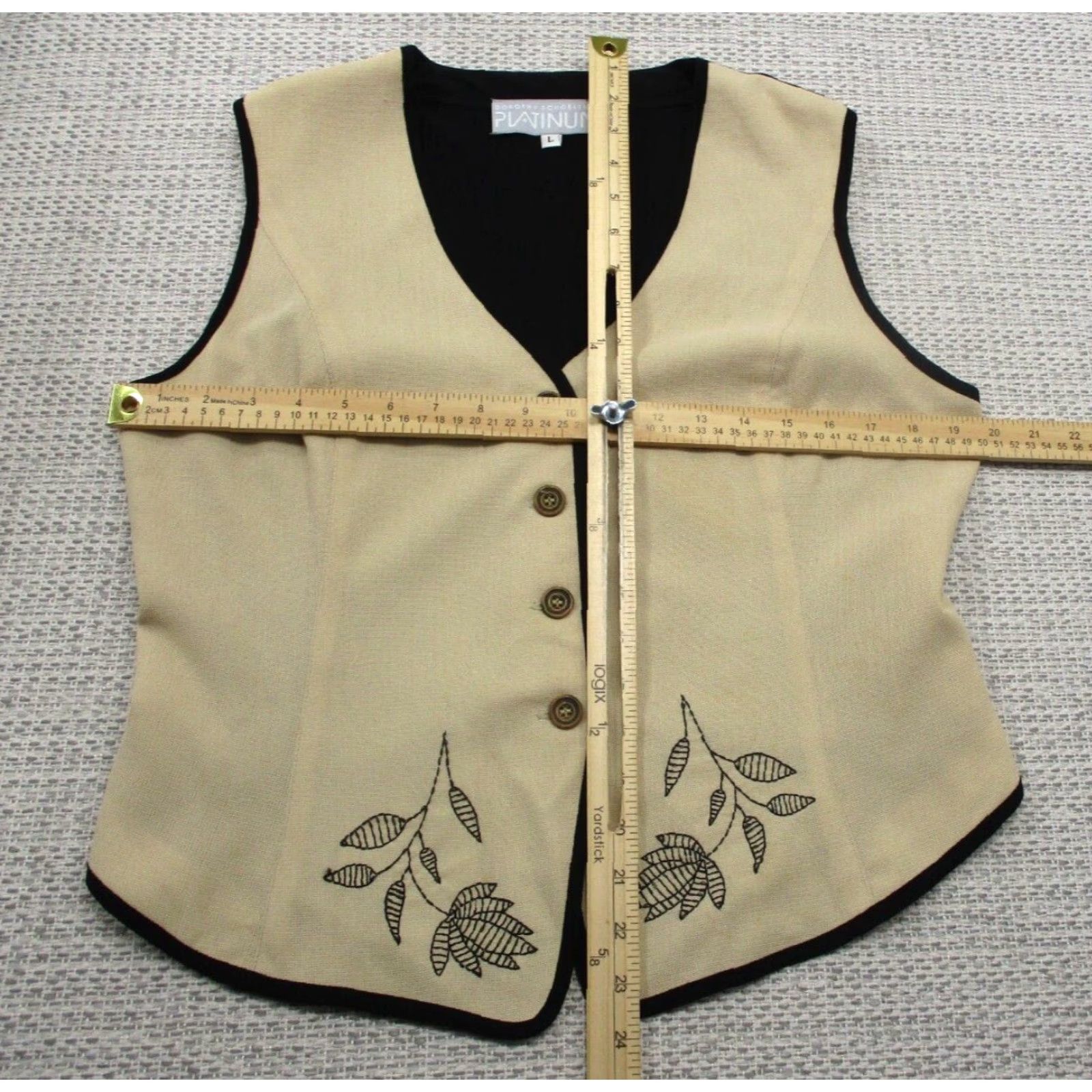 Vintage Dorothy Schoelen Platinum Vest Womens Large USA MADE Embroidered Vest Ivory 1980s Nylon Wearable Art Mens Womens Size L / US 10 / IT 46 - 6 Thumbnail