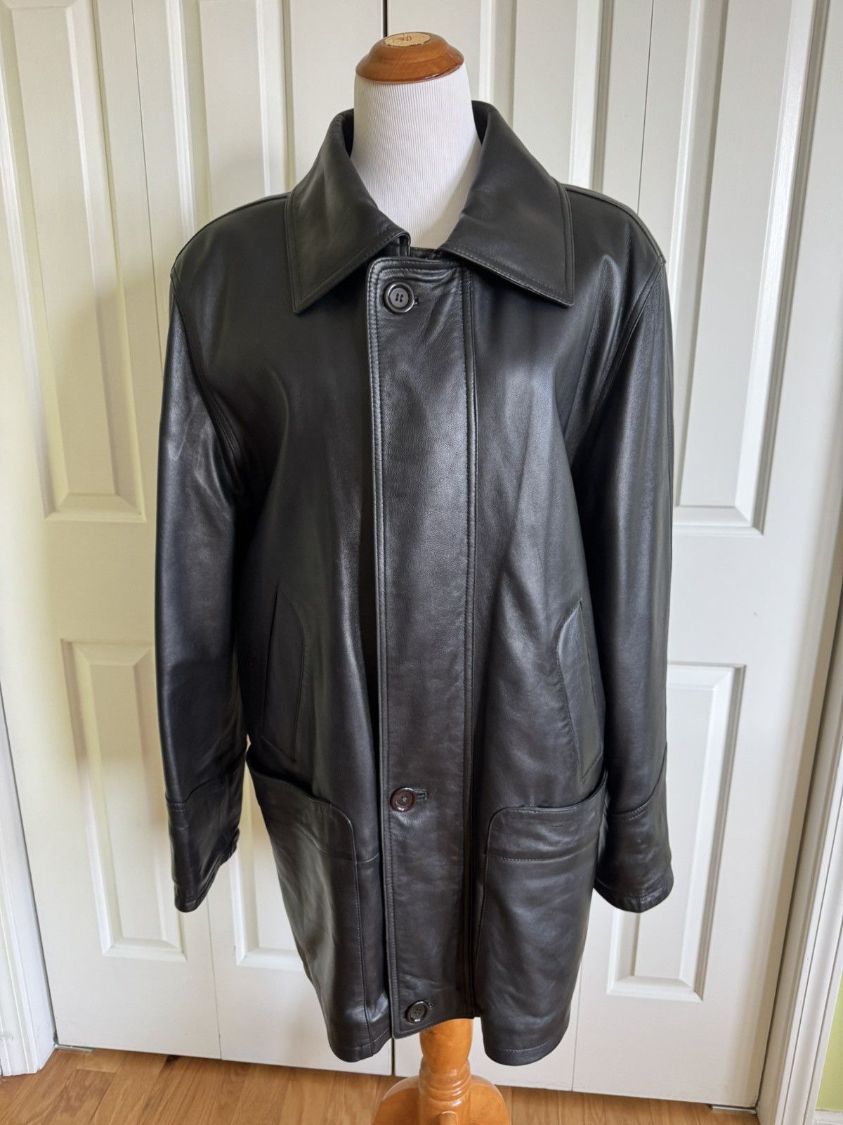 Other IMPERIO Men’s Black Leather/Shearling Jacket 50/L EUC Size US L / EU 52-54 / 3 - 10 Thumbnail
