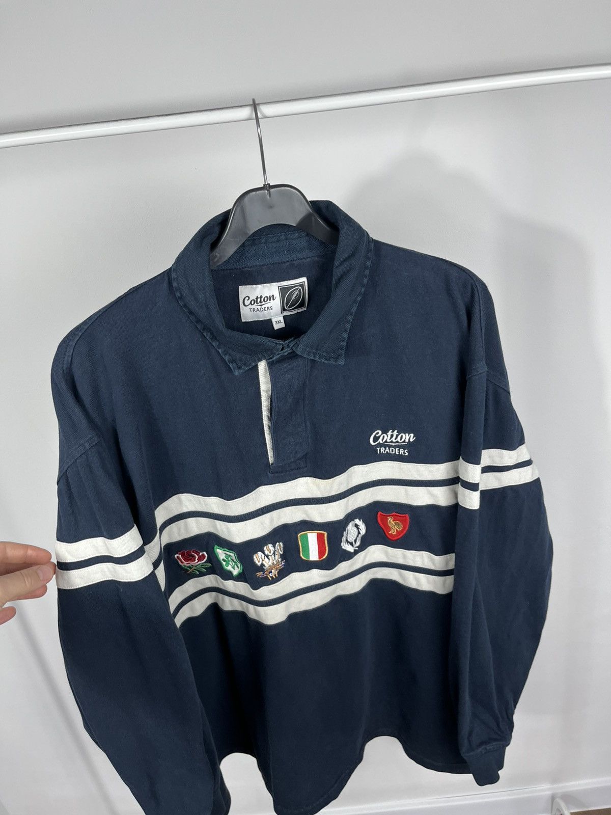 Cotton Traders Cotton Traders Rugby Shirt Navy Flags Long Sleeve Polo 3XL Size US XXL / EU 58 / 5 - 5 Thumbnail