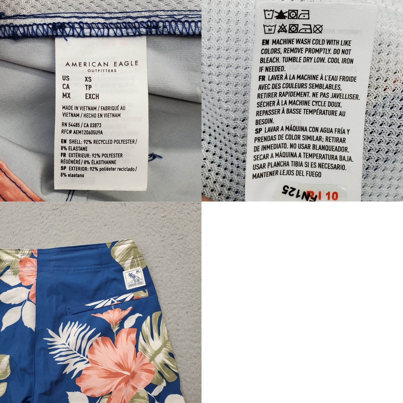 American Eagle Outfitters American Eagle Outfitters Board Shorts Mens XS Multicolor Floral Print Drawstring Logo EUC Size US 27 - 8 Thumbnail