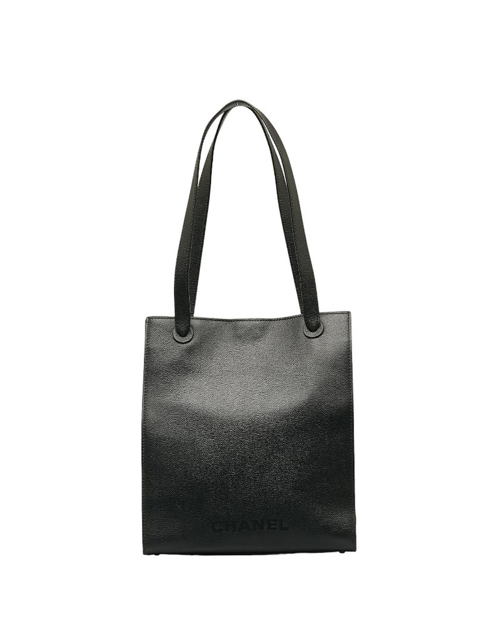 image of Chanel Logo Tote Bag In Black, Women's