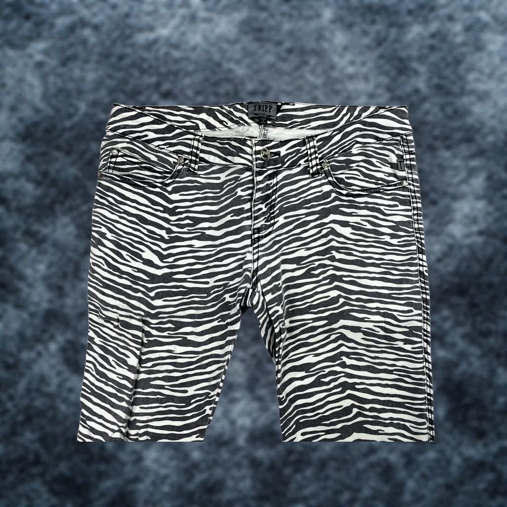 Tripp NYC Daang Goodman Tripp NYC Pants Womens Jr Sz 9 Zebra Print Low Rise Stretch Grunge Size 30" / US 8 / IT 44 - 1 Thumbnail