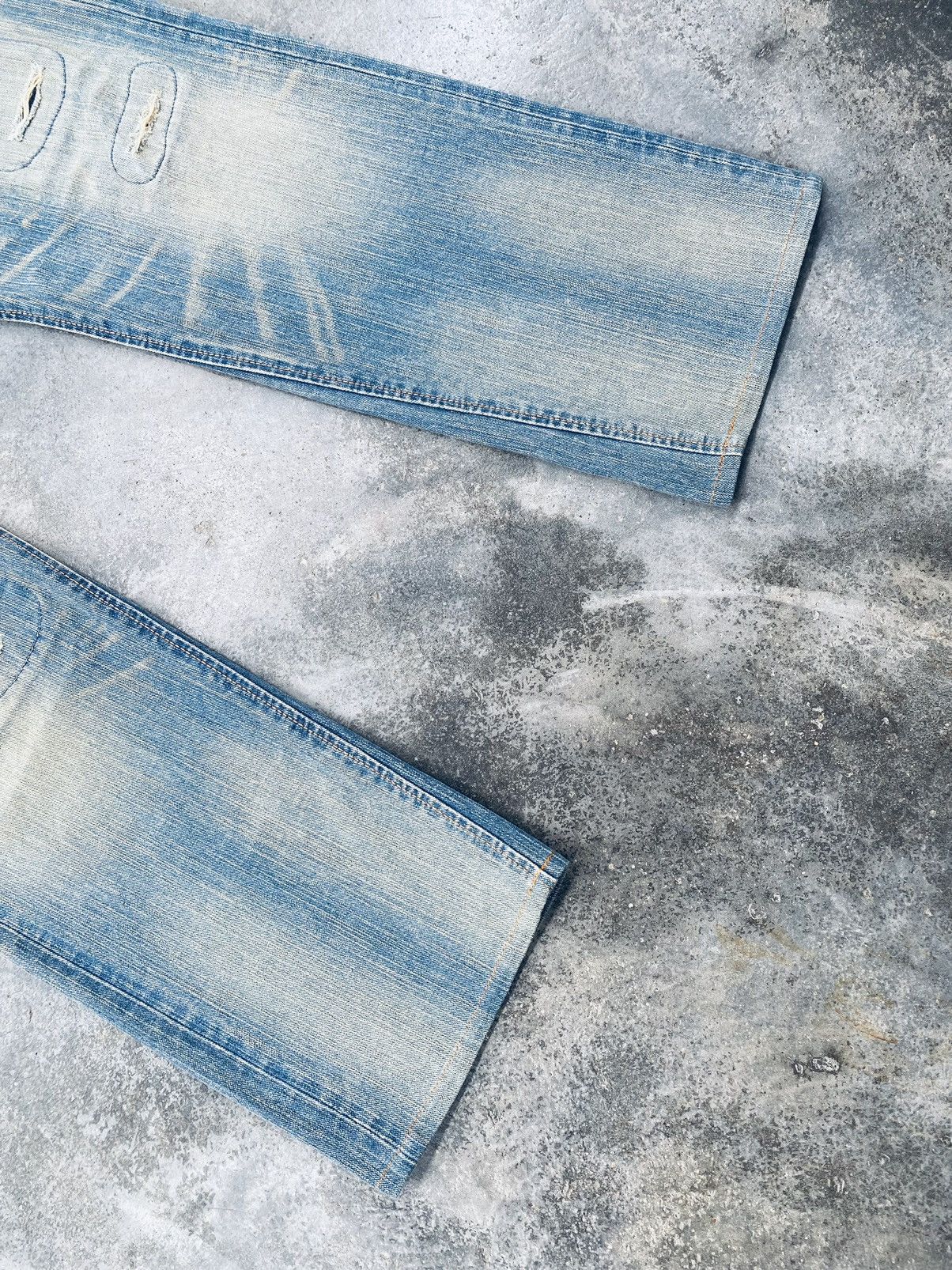 Vintage Edwin Xu Flare Distressed Denim Pants