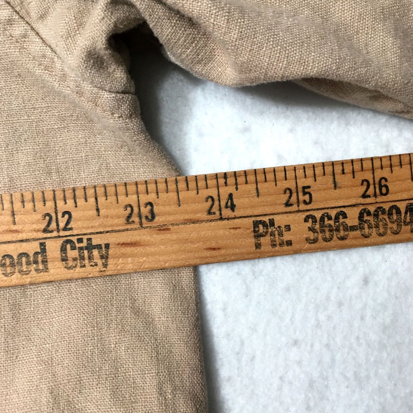 Sean John Sean John Mens Shirt Short Sleeve Button Front Linen Cotton Khaki Canvas Beige Size US M / EU 48-50 / 2 - 6 Thumbnail