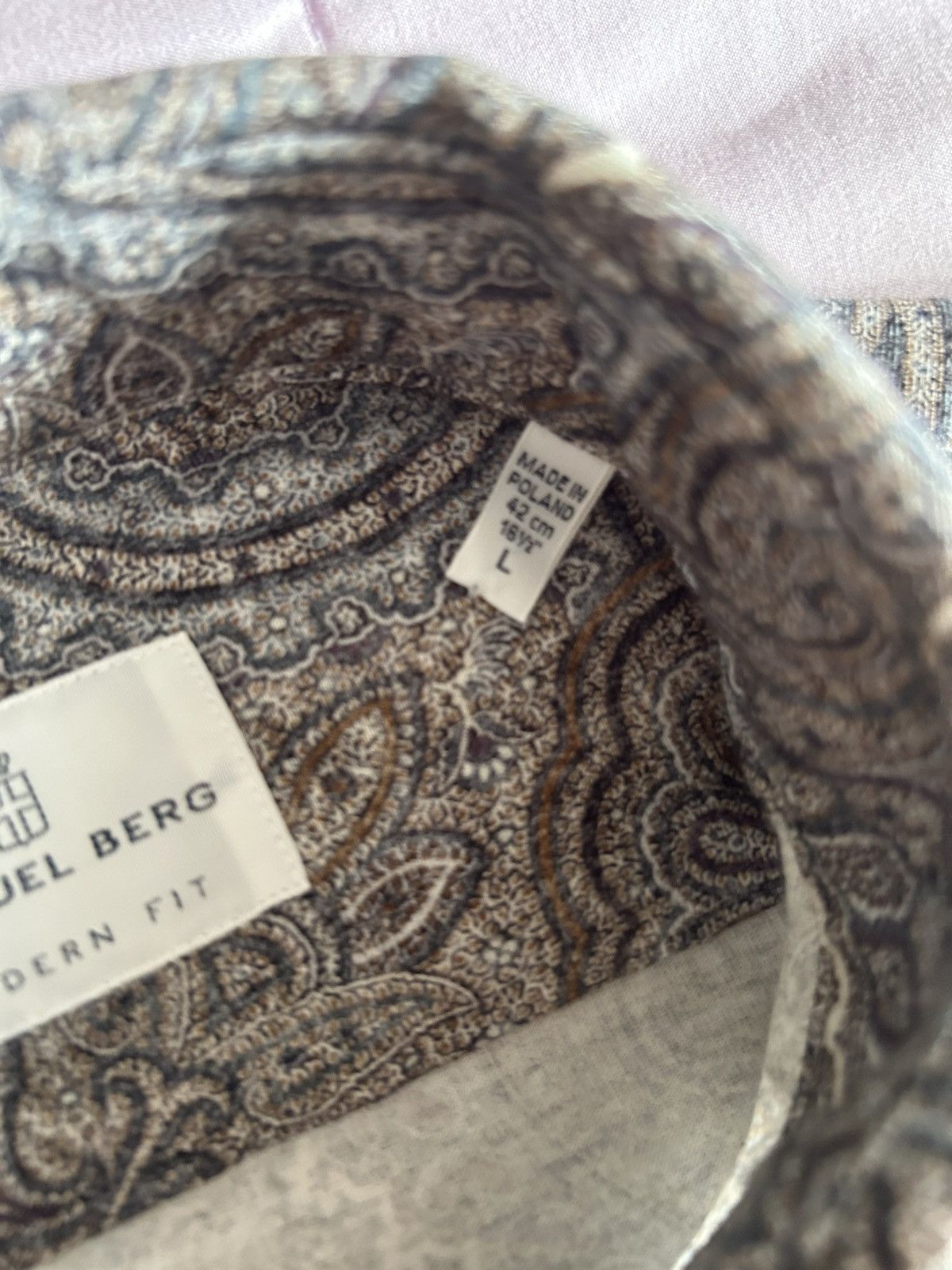 Other Emanuel Berg Luxury Paisley Button Down Shirt Sz L $298MSRP Size US L / EU 52-54 / 3 - 9 Thumbnail