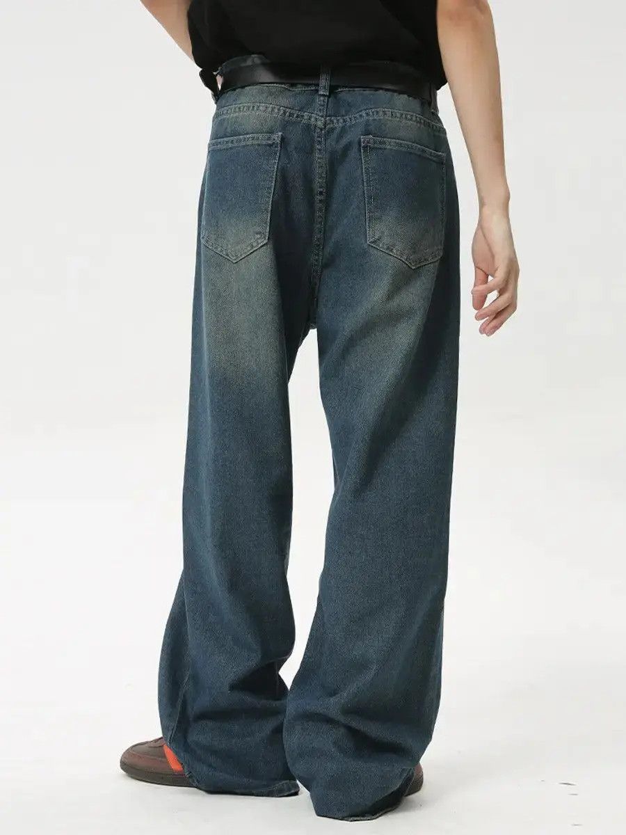 Japanese Brand Retro loose straight leg wide leg jeans Size US 32 / EU 48 - 3 Thumbnail
