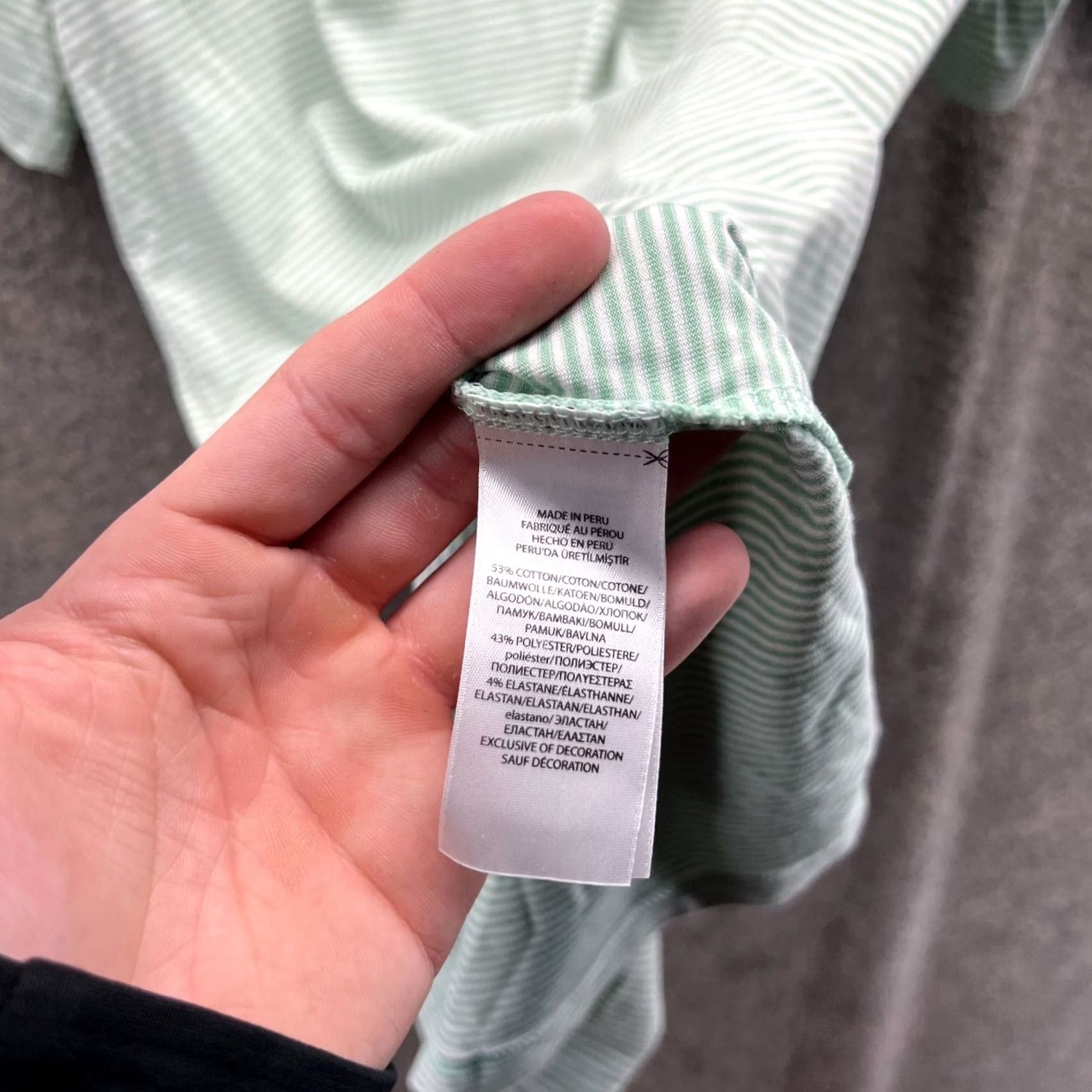 Ralph Lauren VINTAGE Ralph Lauren Polo Shirt Men S Green Striped Golf Preppy Casual Dress Shirt Size 36R - 4 Thumbnail