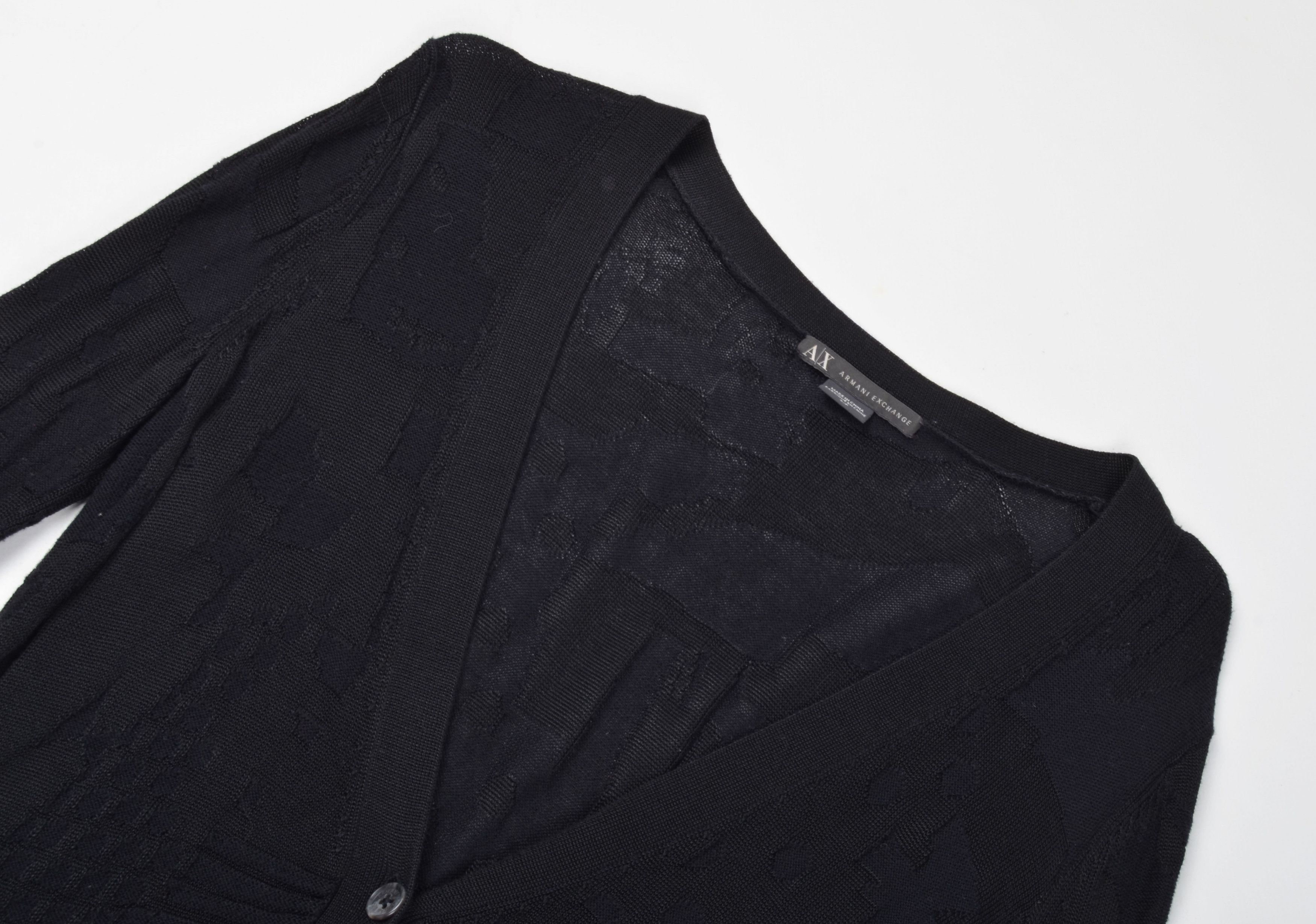Armani Exchange Armani Exchange Textured Black Cardigan Size S / US 4 / IT 40 - 5 Thumbnail