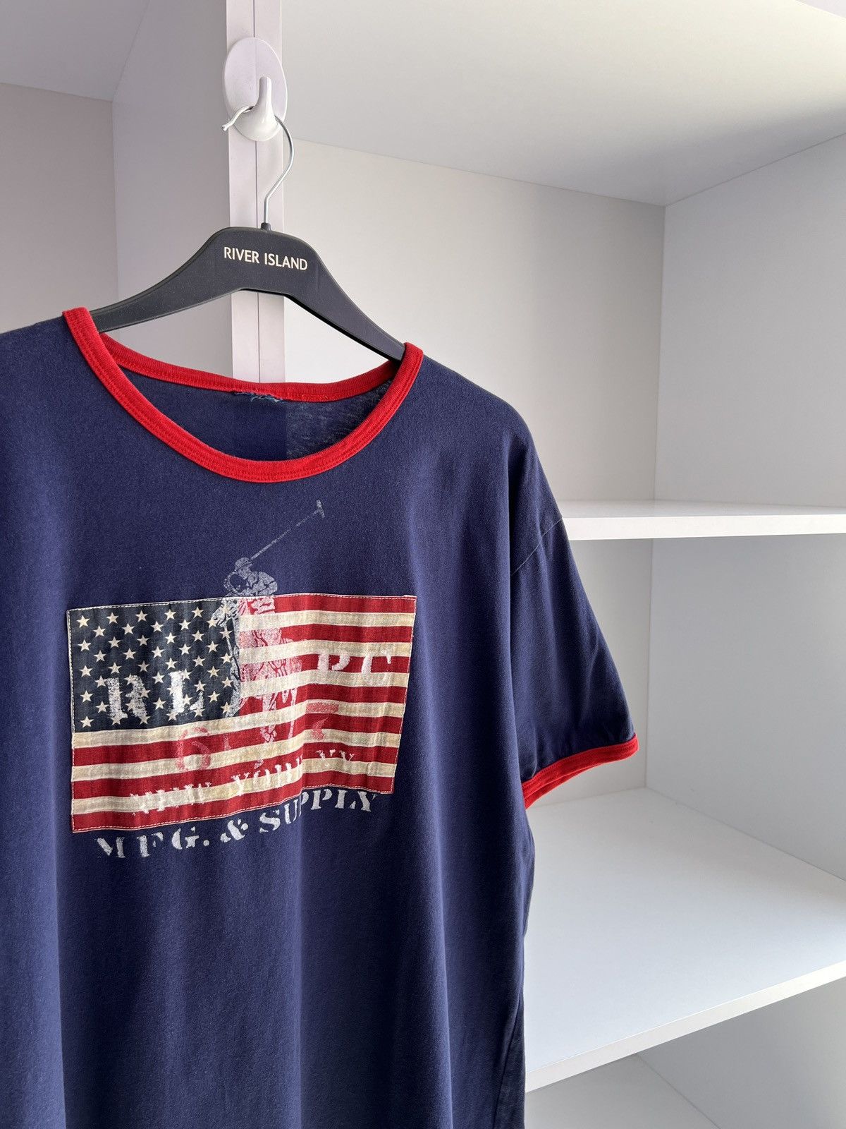 Polo Ralph Lauren × Vintage Vintage Polo Ralph Lauren USA Big Flag Logo Tee Size US L / EU 52-54 / 3 - 8 Thumbnail