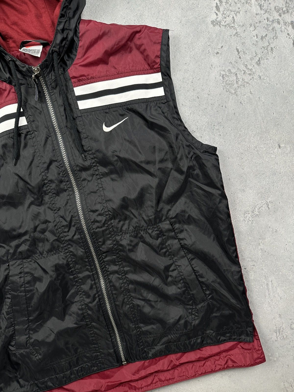 Nike Vintage Y2K Nike Swoosh Hooded Windbreaker Vest Black Red Size US XS / EU 42 / 0 - 4 Thumbnail