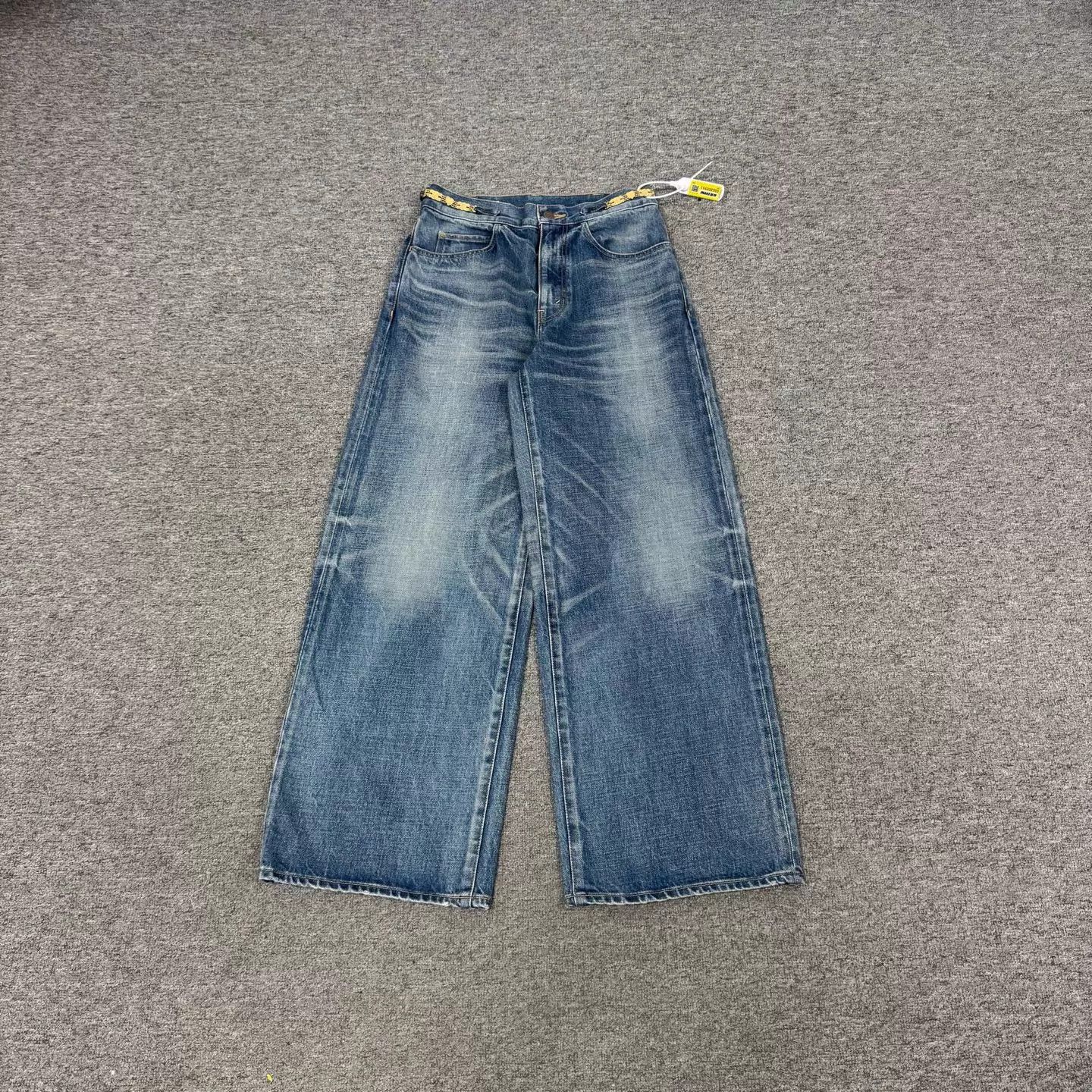 Celine Celine Arc Heart Metallic Chain Washed WideLeg Jeans 29 99N Size 29" - 1 Thumbnail