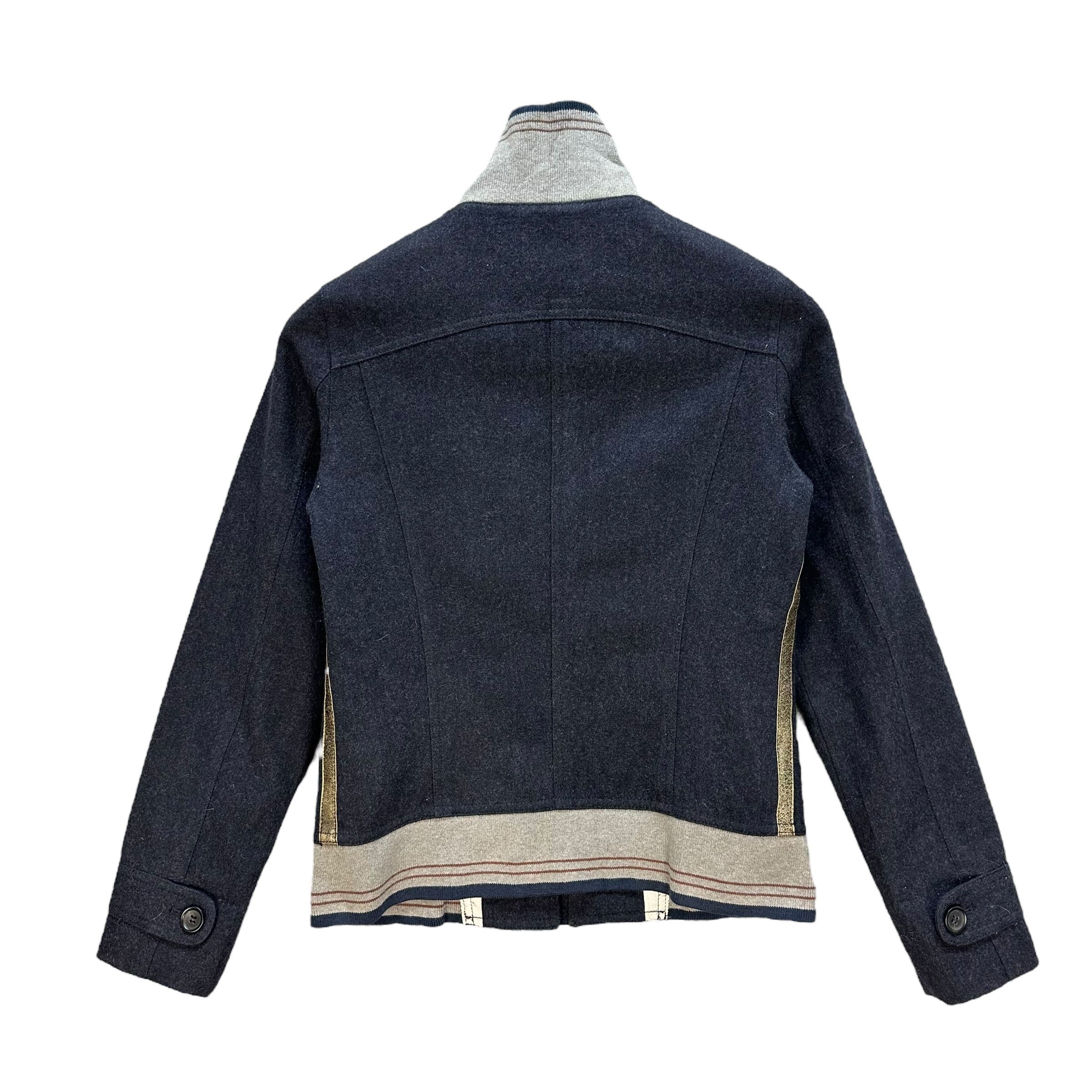 Japanese Brand ARTI CHAUT Leather Part Turtle Neck Wool Jacket #A21-0492 Size S / US 4 / IT 40 - 12 Thumbnail