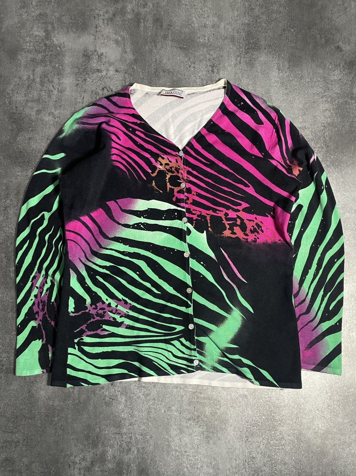 Vintage Viscose Luxury Vintage Y2K Cardigan Rare Hype Boxy Fit Size L / US 10 / IT 46 - 1 Thumbnail