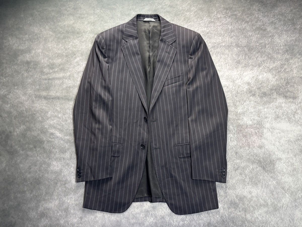Dolce & Gabbana Dolce & Gabbana Suit Jacket Striped Wool Blazer Size 38R - 20 Thumbnail