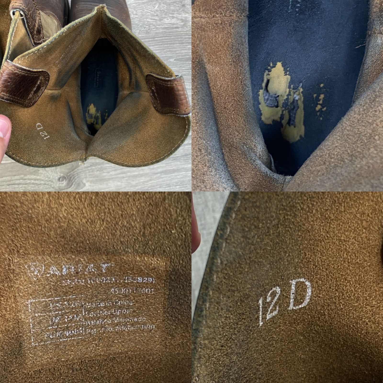 Ariat Ariat Mens 12 Earth Brown Bomber Leather Cowboy Boots Square Toe Western Rambler - Boots 12 Mens Brown Leather Western Cowboy Ariat Size US 12 / EU 45 - 9 Thumbnail
