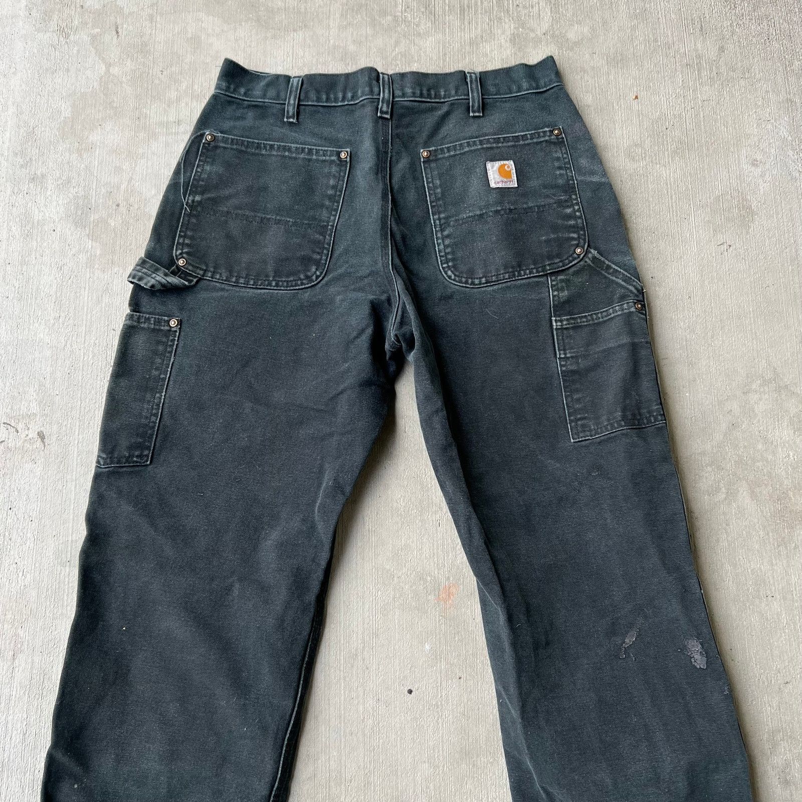 Carhartt × Vintage Carhartt faded black double knee work wear carpenter pants Size US 31 - 5 Thumbnail