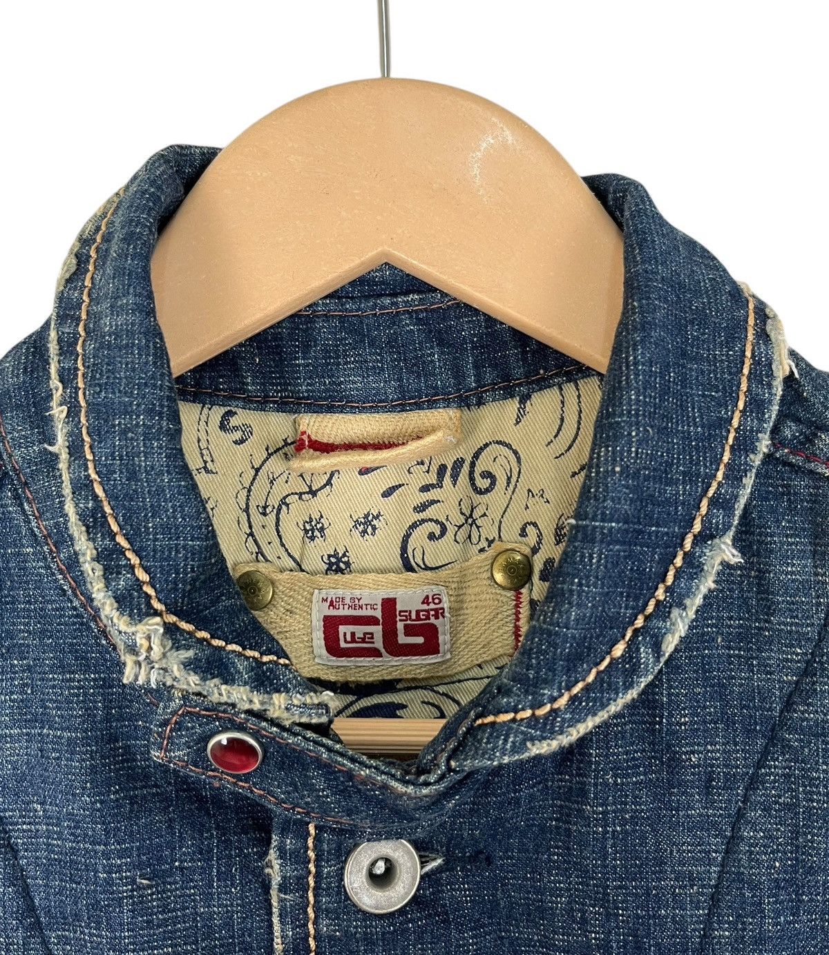 Japanese Brand Japanese Brand Cube Sugar Distressed Style Denim Jacket Size US S / EU 44-46 / 1 - 12 Thumbnail