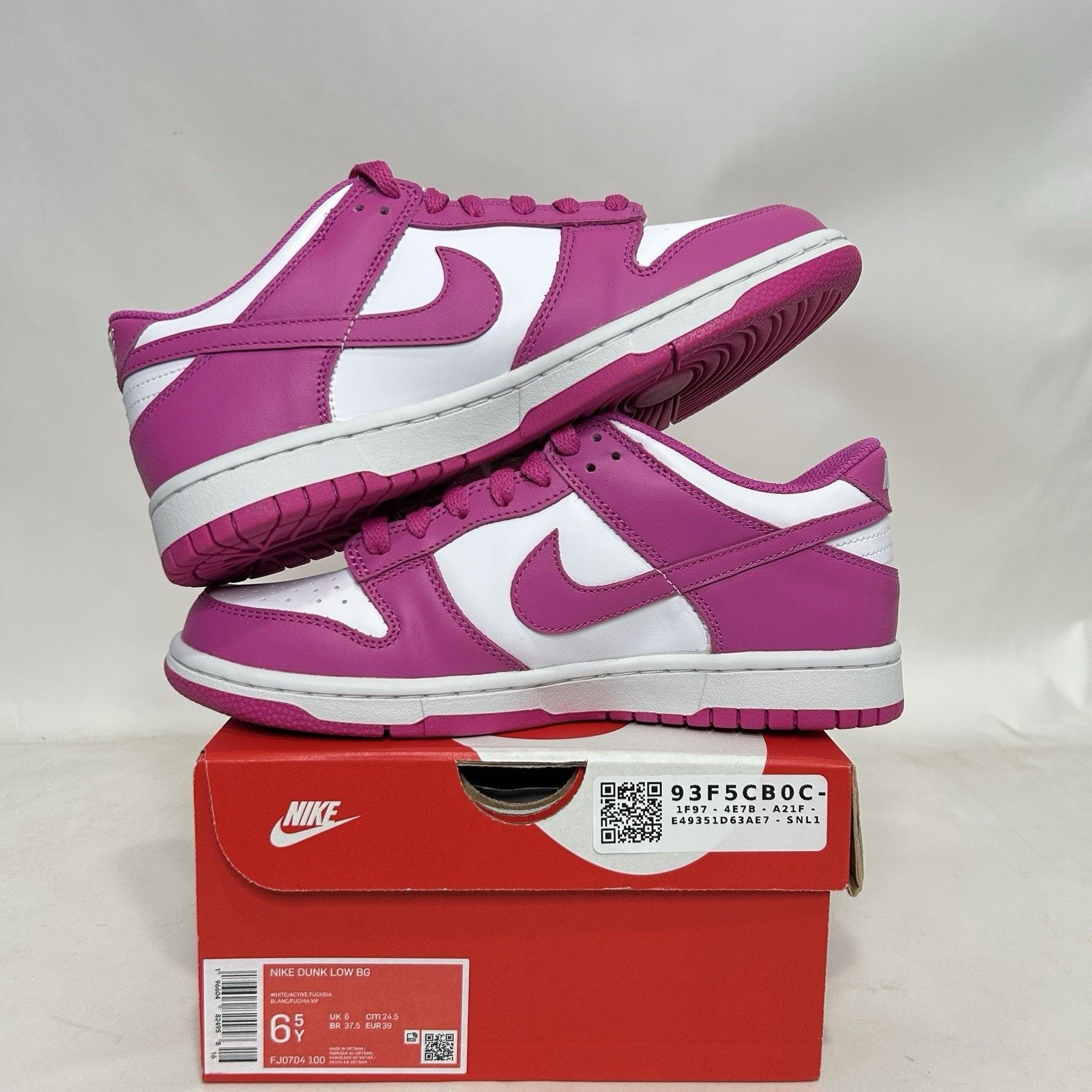 Nike Nike Dunk Low BG “White Active Fuchsia” Size US 8 / IT 38 - 3 Thumbnail