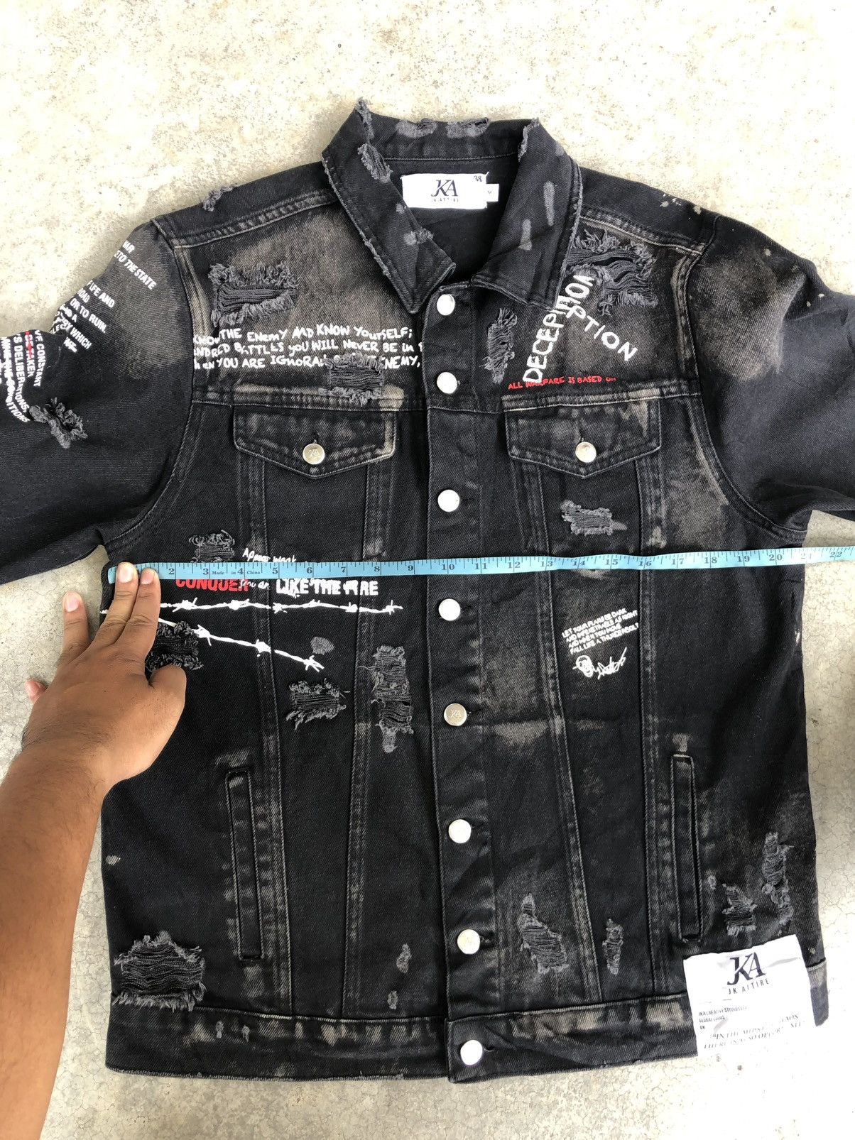 Le Grande Bleu (L.G.B.) JK Attire Broken Denim Jacket Painted Size US L / EU 52-54 / 3 - 17 Thumbnail