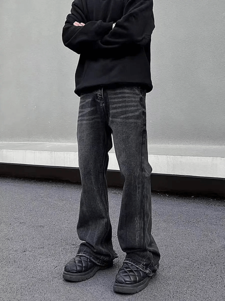 Washed street style vintage baggy jeans