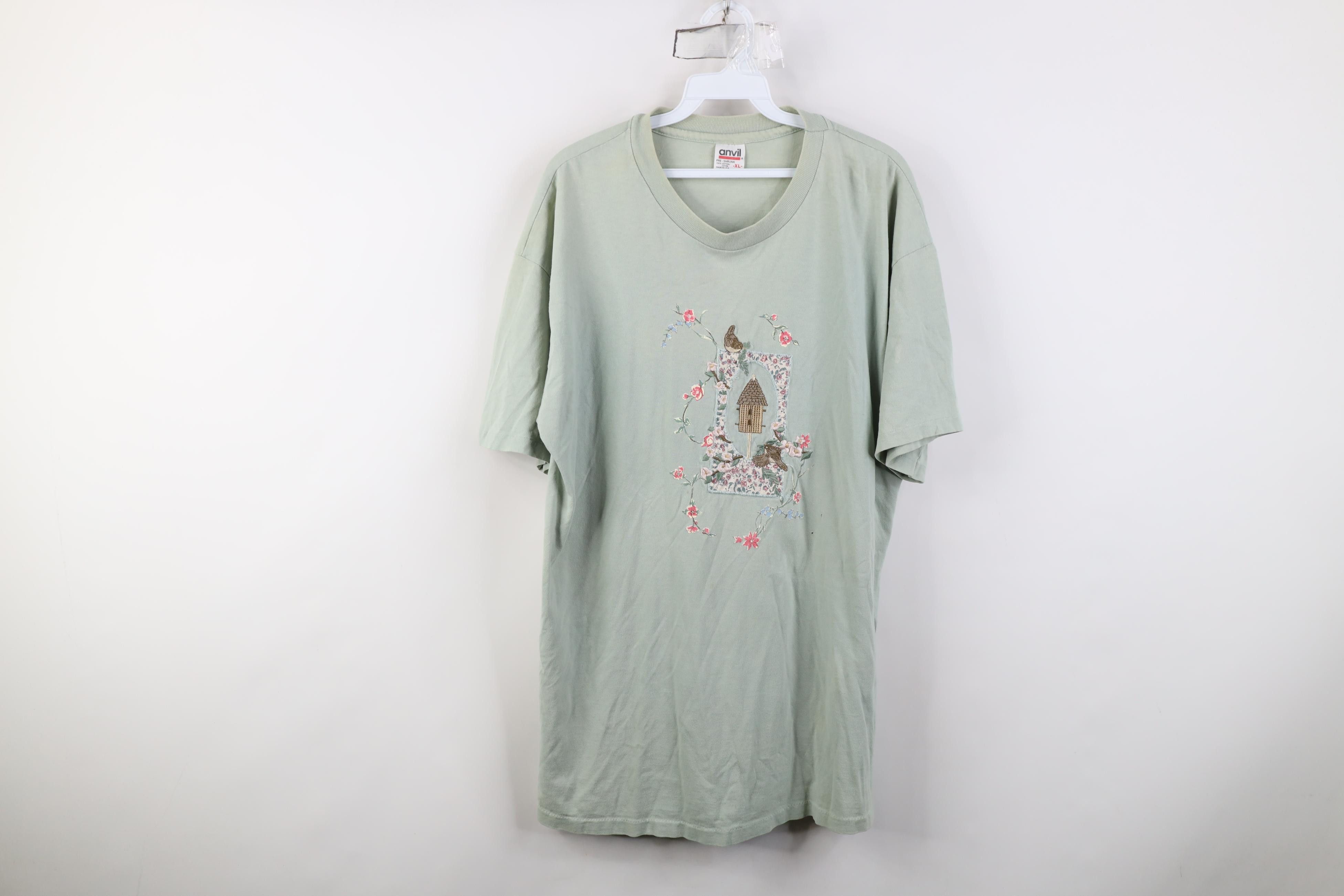 Vintage Vintage 90s Streetwear Nature Flower Bird T-Shirt USA Size XL / US 12-14 / IT 48-50 - 1 Thumbnail
