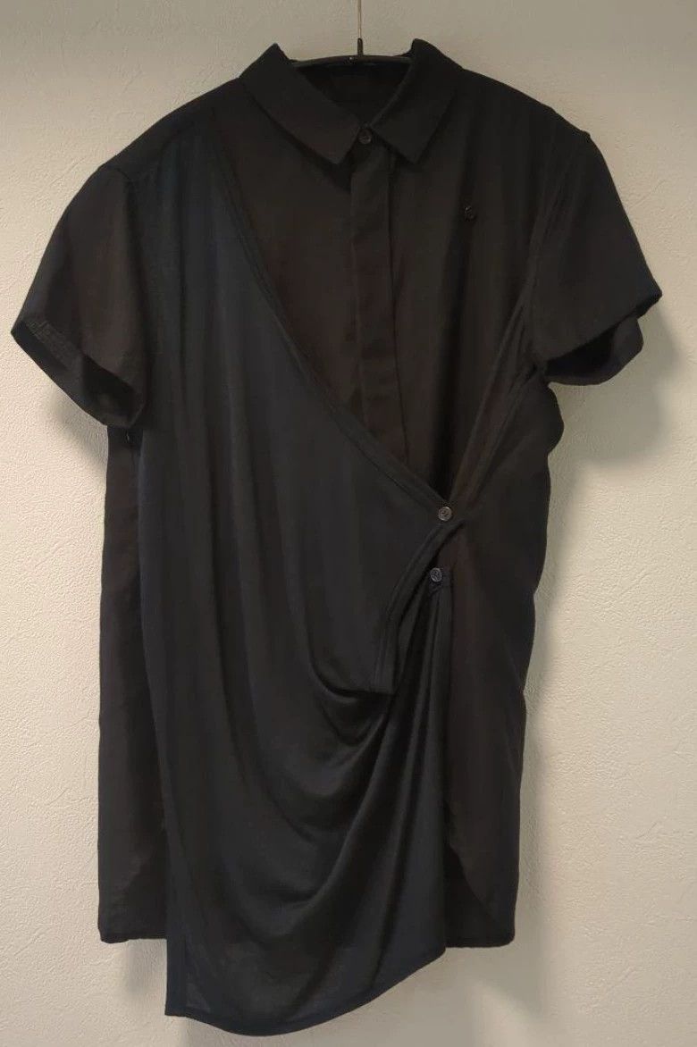 Y's Y's size os Black Coated Style Short Sleeve Shirt Size US M / EU 48-50 / 2 - 1 Thumbnail