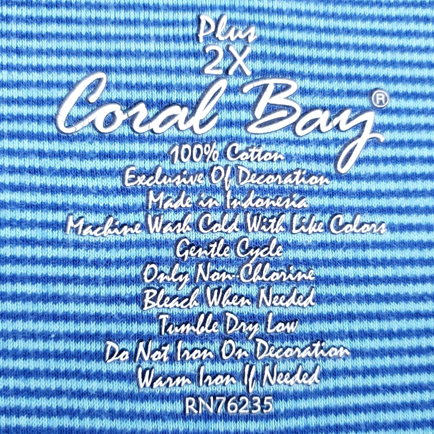 Vintage Coral Bay Sweater Womens 2X Plus Blue Cotton Striped Casual Long Sleeve Size XXL / US 16-18 / IT 52-54 - 6 Thumbnail