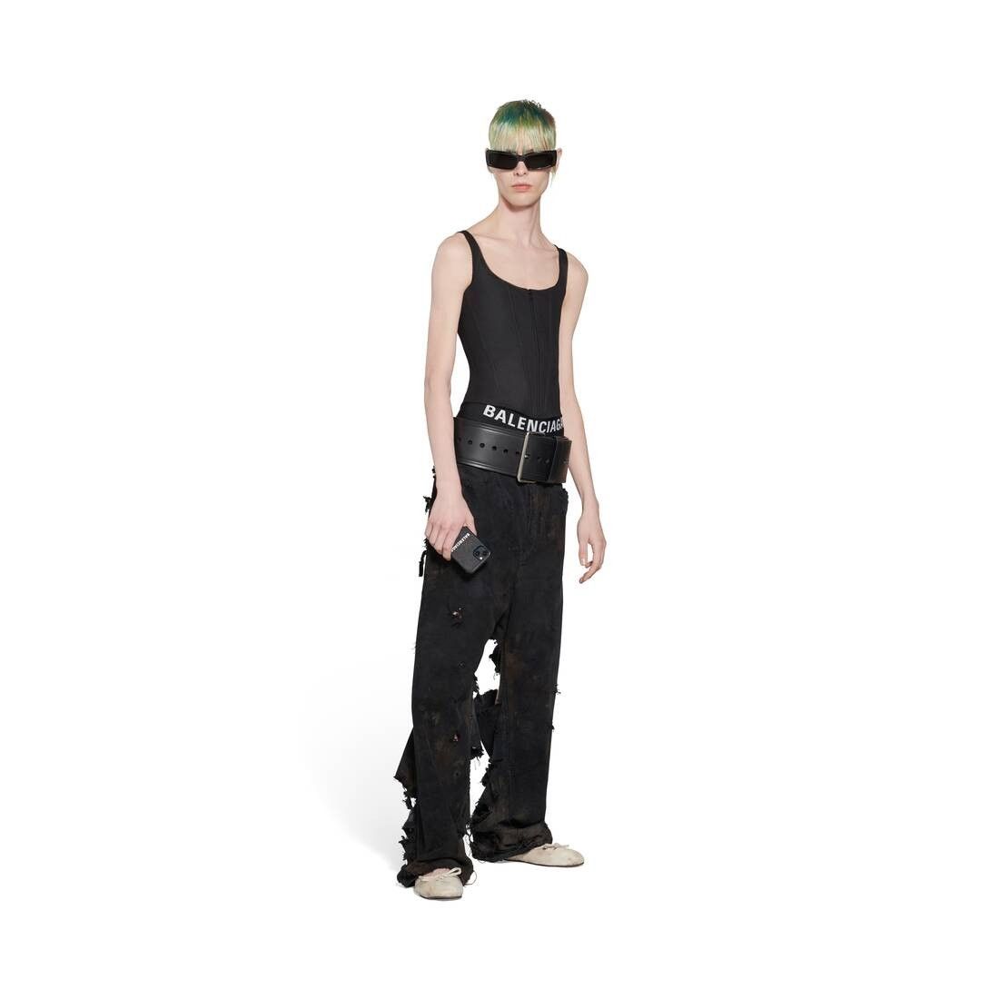 Balenciaga o1srvl11e0425 Dup / Tank Top Corset in Black Size US L / EU 52-54 / 3 - 2 Thumbnail