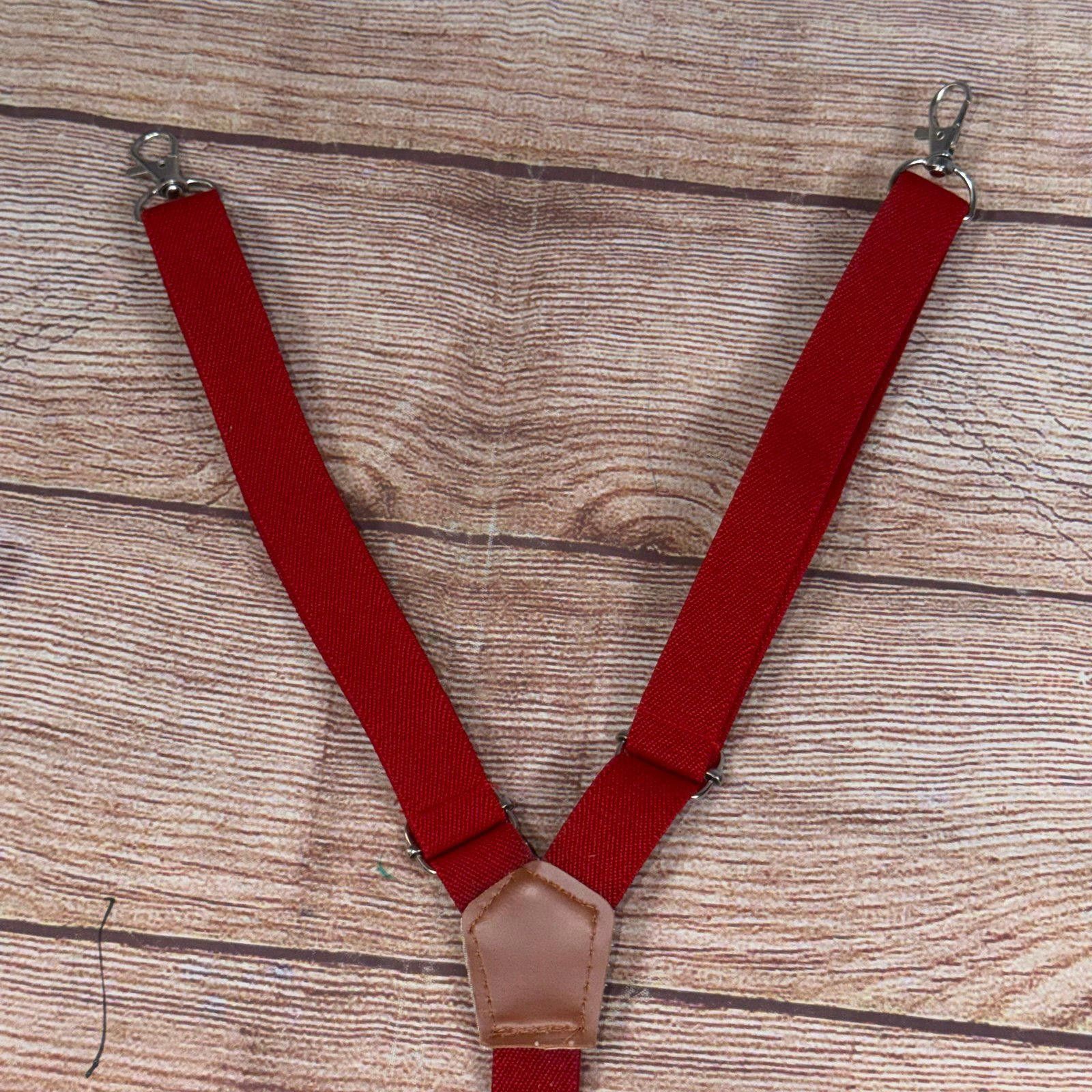 Other Red Adjustable Suspenders with Metal Clips Baby/Toddler Size ONE SIZE - 2 Thumbnail