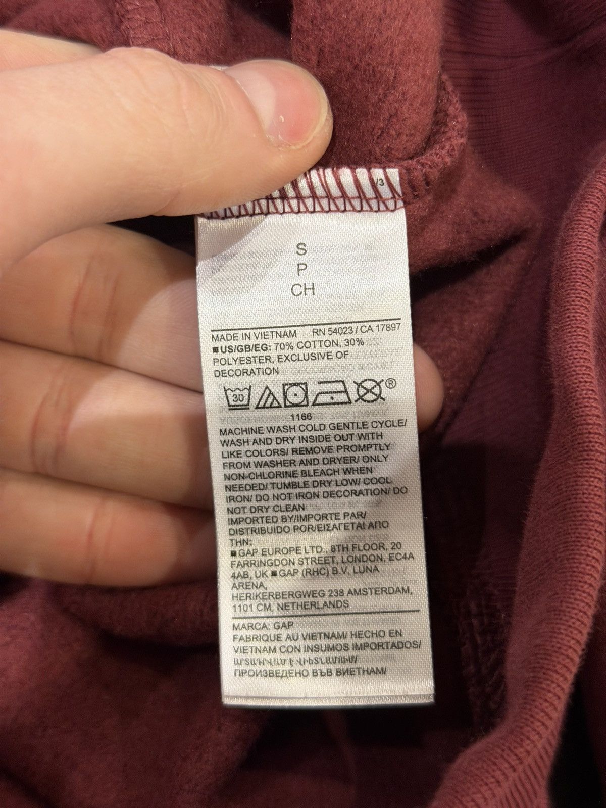 Gap × Palace Palace x Gap Hoodie - Burgundy / Orange Size US S / EU 44-46 / 1 - 5 Thumbnail