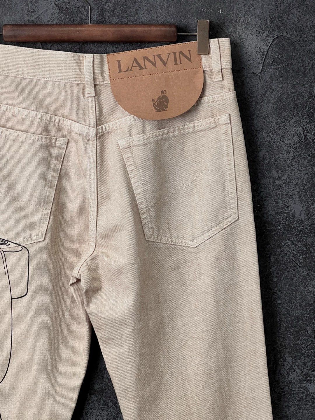 Lanvin Lanvin Men's Khaki Cotton Jeans 29 Size 29" - 6 Thumbnail