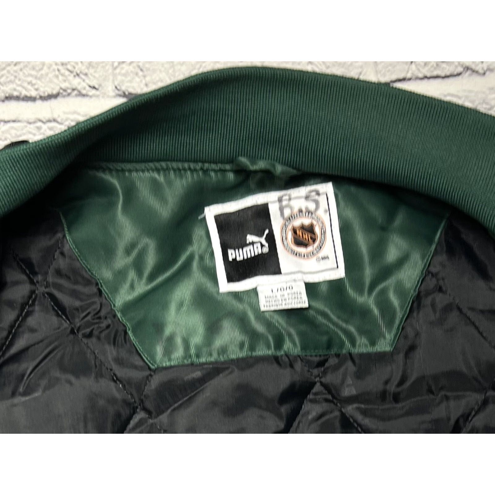 Puma VINTAGE Puma Dallas Stars Satin Snap Down Jacket NHL Large Green Men Jacket Snap Size US L / EU 52-54 / 3 - 6 Thumbnail