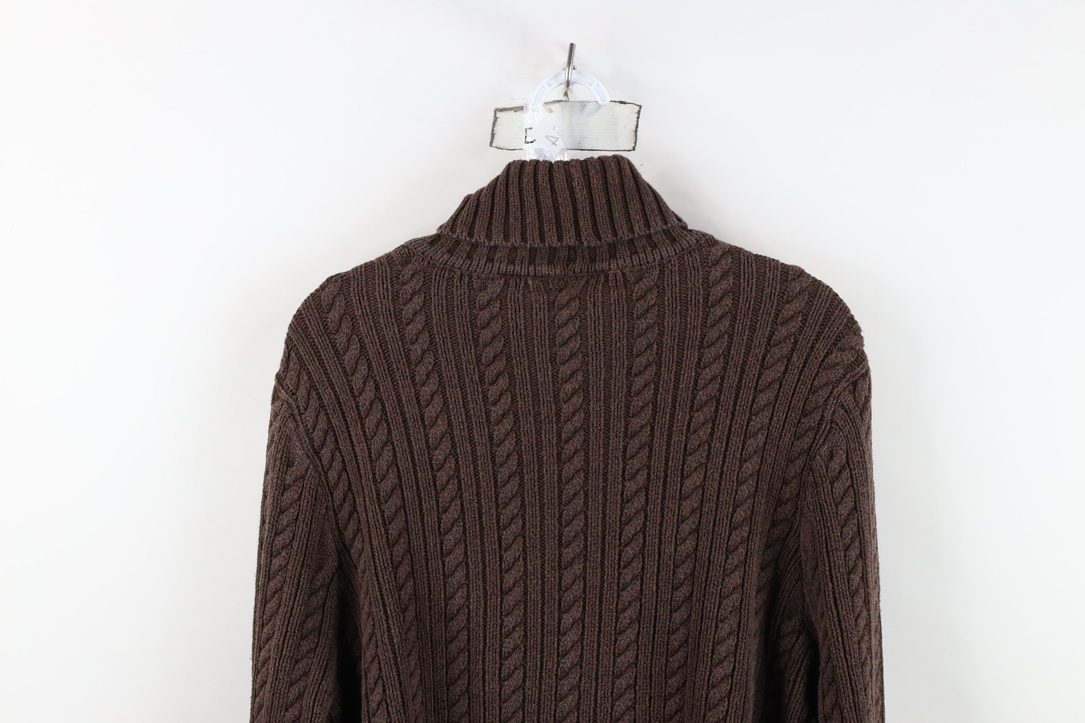 Vintage Vintage 90s Streetwear Cable Fisherman Turtleneck Sweater Size XL / US 12-14 / IT 48-50 - 9 Thumbnail
