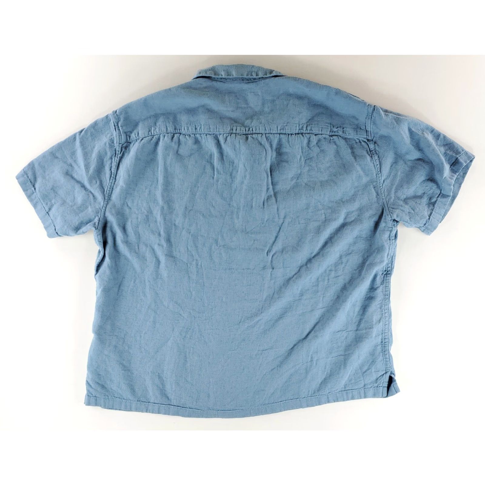 Abercrombie & Fitch VINTAGE Abercrombie & Fitch Summer Linen Blend Button Up Shirt Short Sleeve Blue Mens XL Size US XL / EU 56 / 4 - 3 Thumbnail