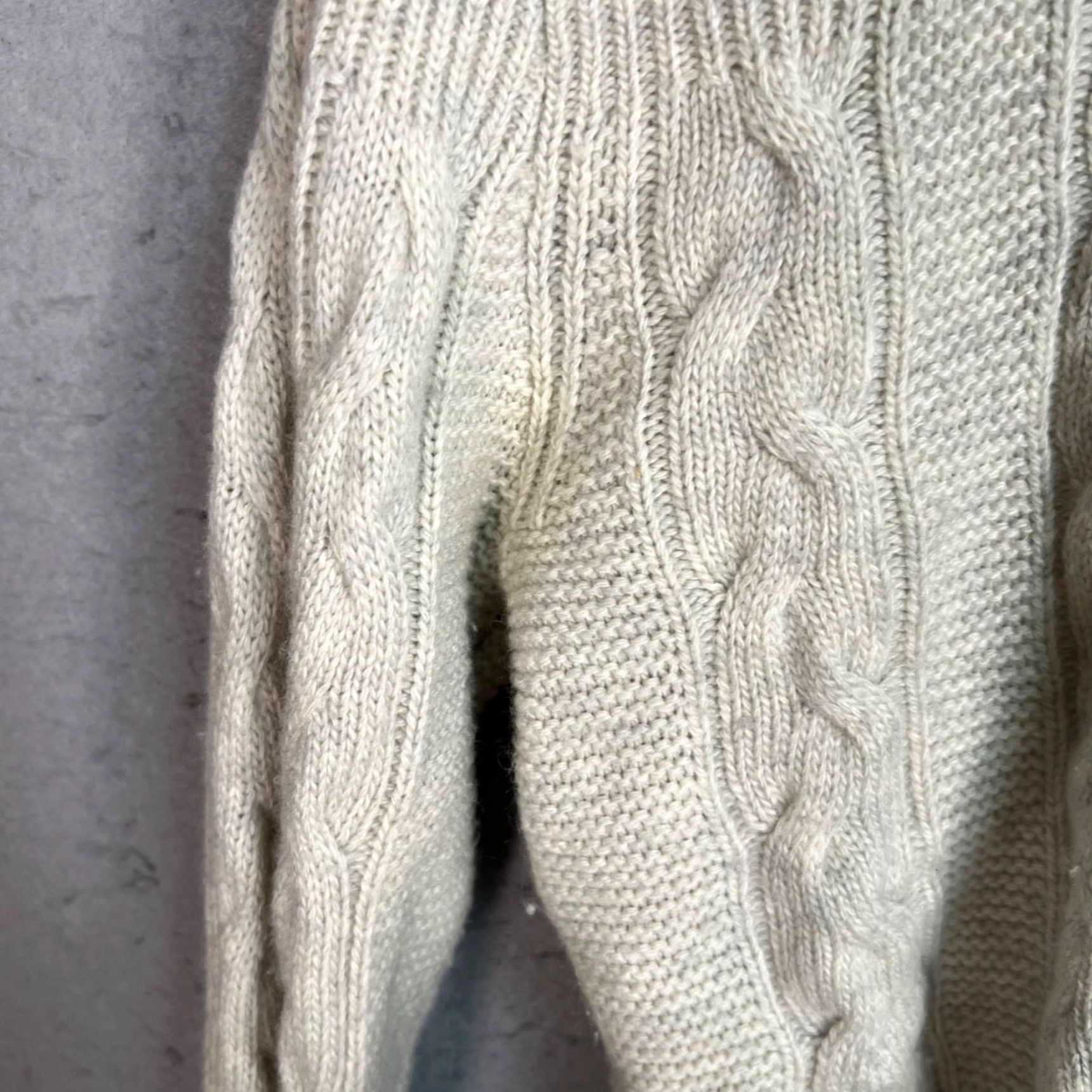 Club Monaco VINTAGE Club Monaco Sweater Womens Medium Beige Cable Knit Crew Neck Long Sleeve Wool Blend Size M / US 6-8 / IT 42-44 - 7 Thumbnail