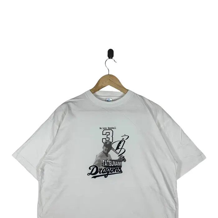 Vintage MLB CHUNICHI DRAGONS BASEBALL Tatsunami Tee Shirt Size US L / EU 52-54 / 3 - 4 Thumbnail