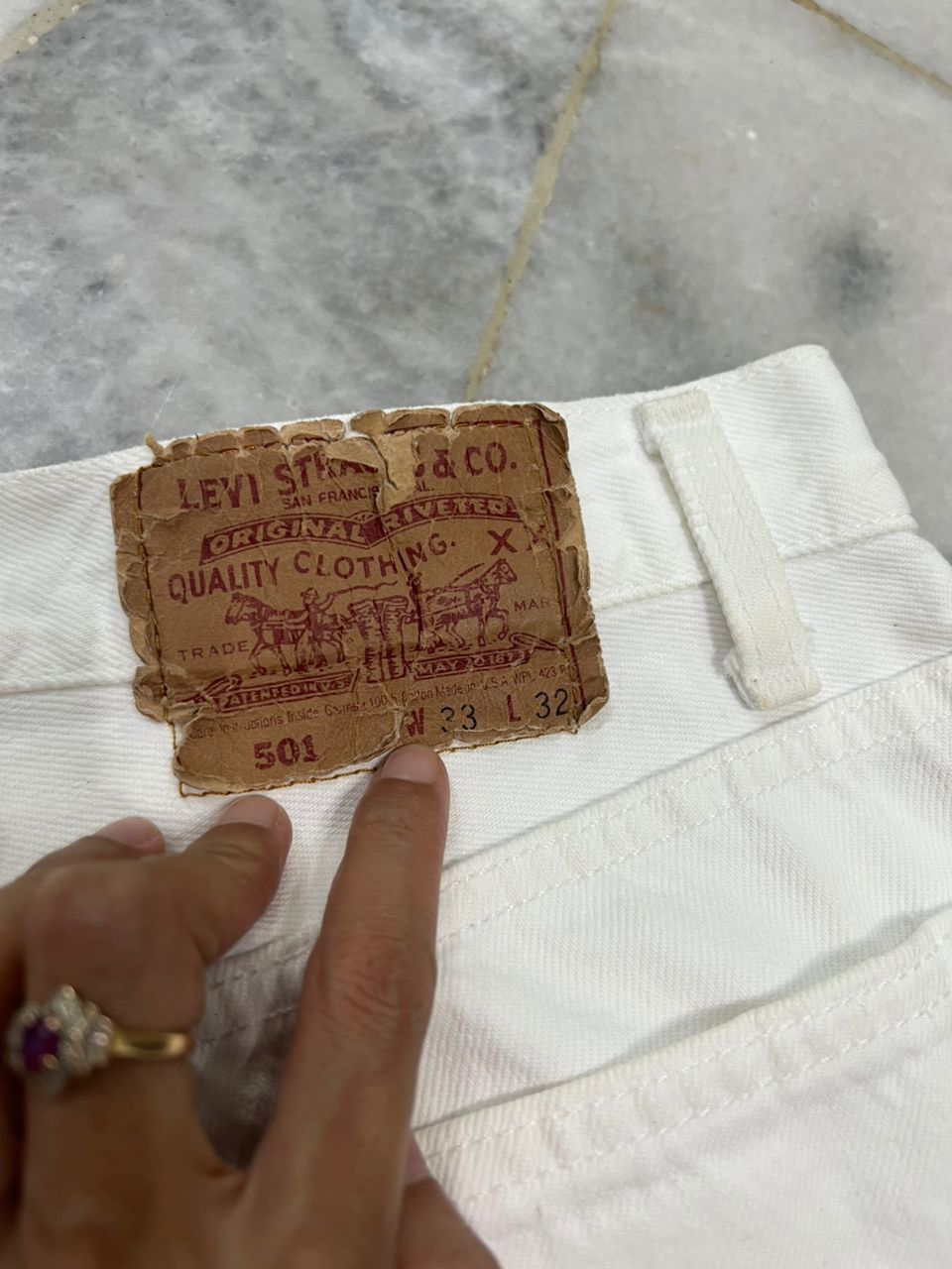 Levi's Vintage 1990’s Levis 501 white colour Size US 32 / EU 48 - 9 Thumbnail