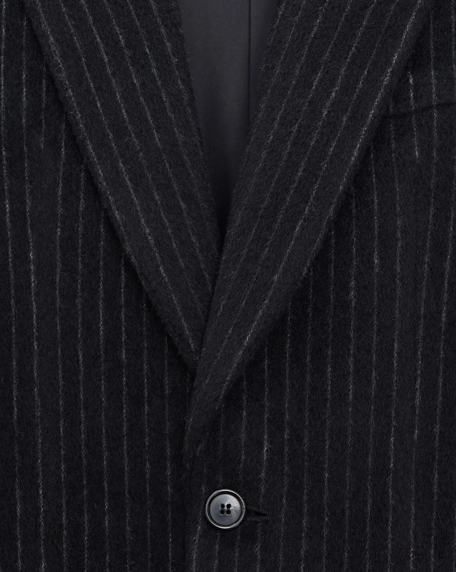 Saint Laurent Paris o1b1hav111224 Striped Coat in Wool in Black Size US L / EU 52-54 / 3 - 3 Thumbnail