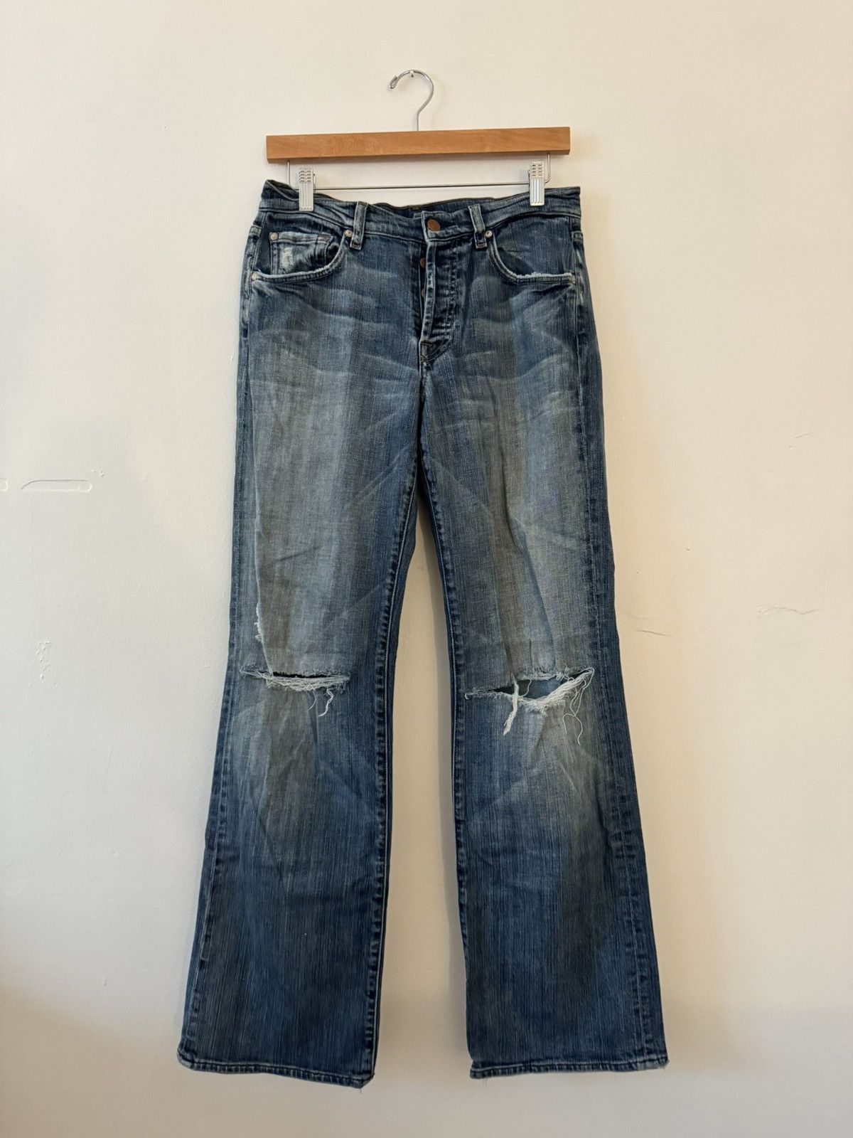 7 For All Mankind Vintage ripped boot-cut jeans Size US 30 / EU 46 - 1 Thumbnail