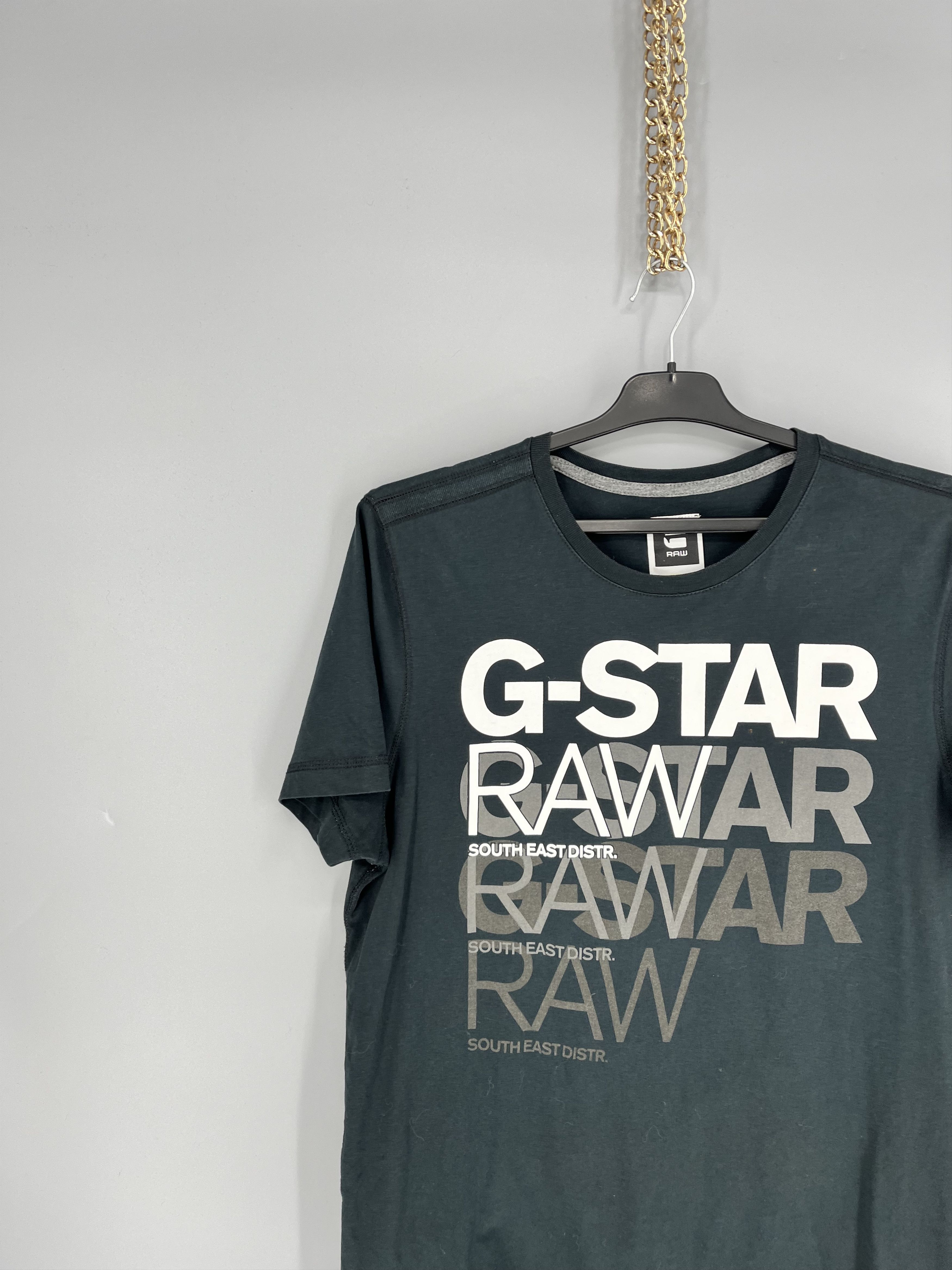 G-Star Vintage G-Star Raw T-Shirt Black Big Centre Logo Size m Size US M / EU 48-50 / 2 - 4 Thumbnail