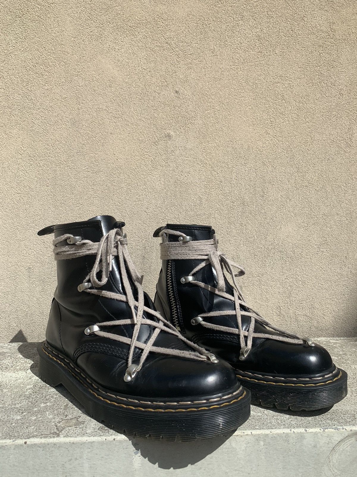 Dr. Martens × Rick Owens Dr. Martens x Rick Owens 1460 BEX Leather Boots – Black Size US 8.5 / EU 41-42 - 3 Thumbnail